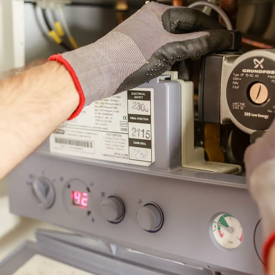 Adjusting a boiler control panel