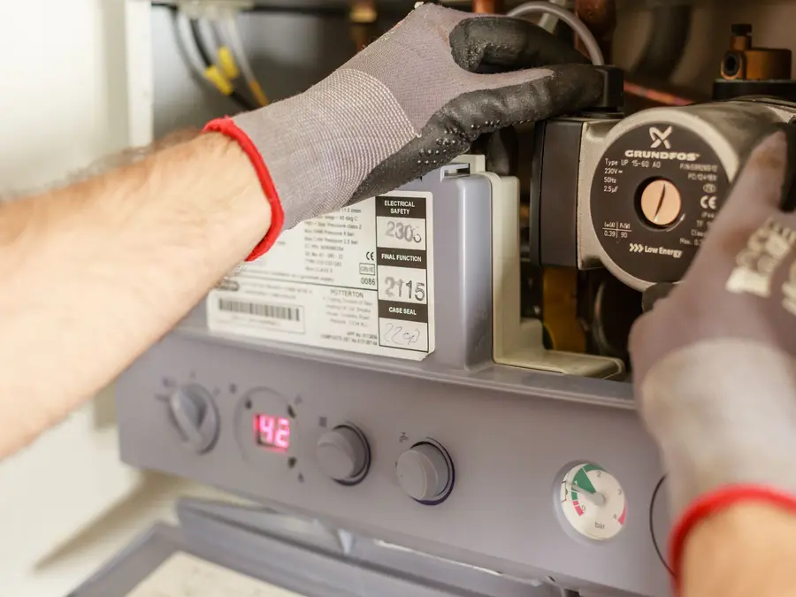 Boiler Service work in a home